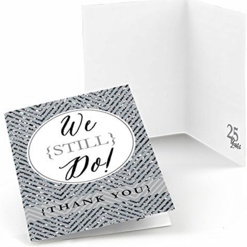 5for$10 We Still Do - 25th Anniversary Party Thank You Cards (8 count)